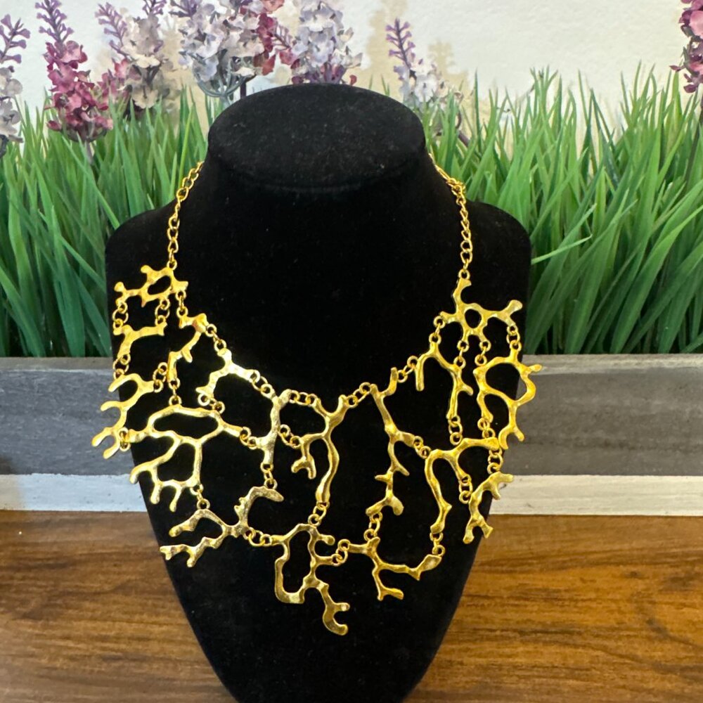 NEW STATEMANT GOLDEN CORAL REEF NECKLACE NY2 - Picture 3 of 6